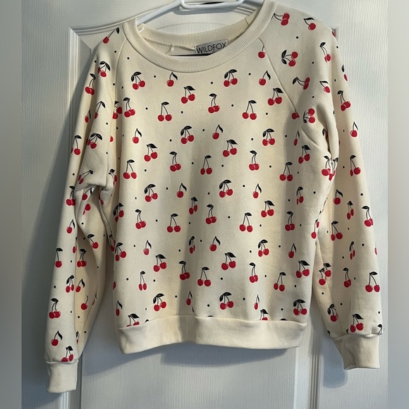 Wildfox cherry print super soft sweatshirt M - Picture 1 of 5